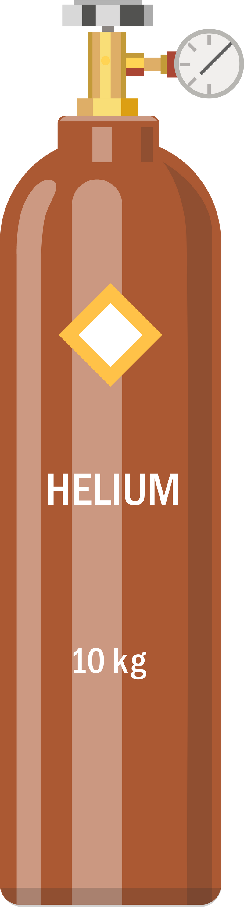 Helium gas storage cylinders flat icon. Nitrogen, carbon dioxide, helium tanks and containers isolated vector illustration